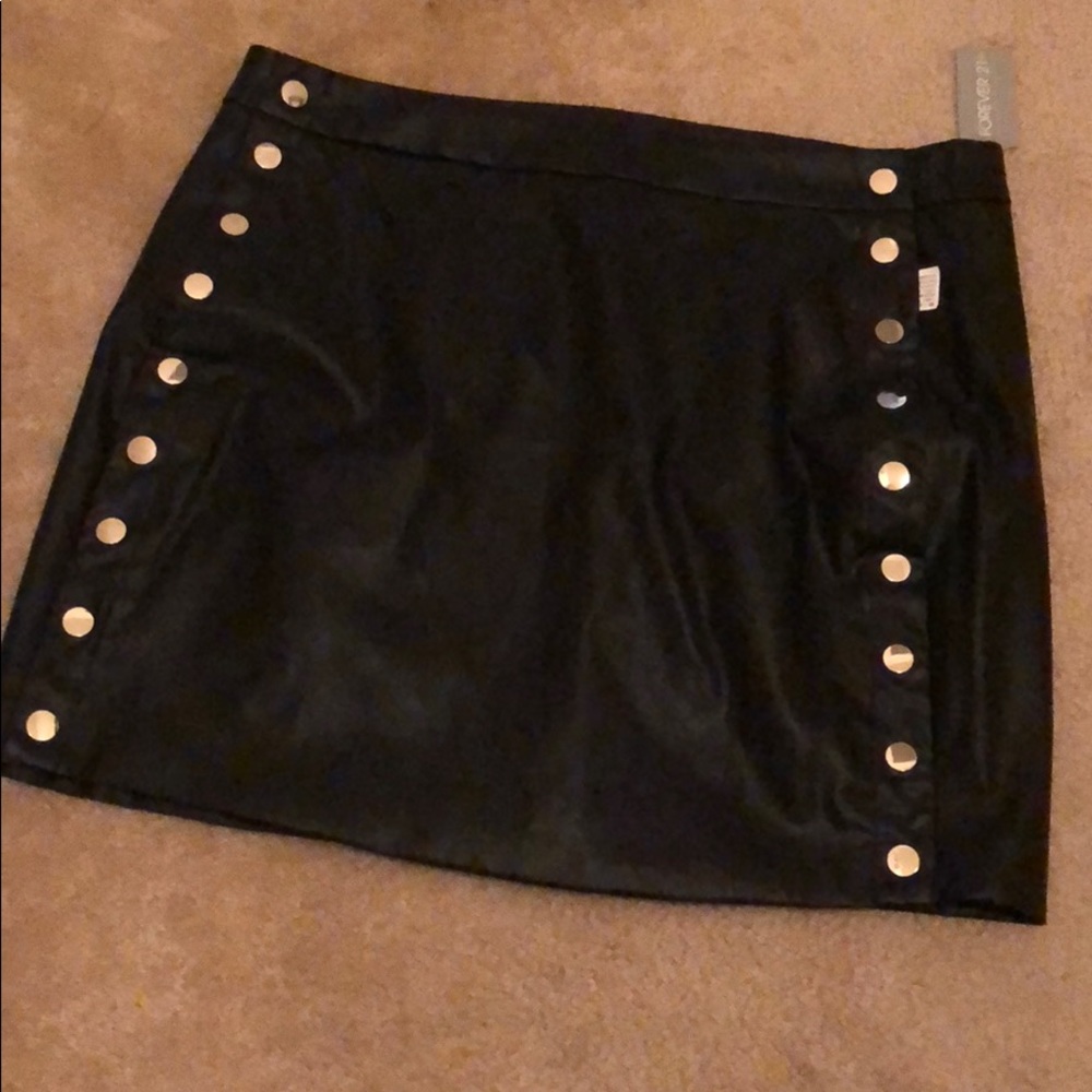 Forever 21 Plus Black Leather Skirt